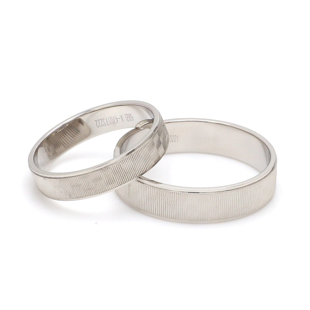 Jewelove™ Rings Ready to Ship - Ring Sizes 12, 21 Designer Textured Platinum Couple Rings JL PT 1109