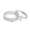 Jewelove™ Rings Ready to Ship - Ring Sizes 12, 22 Designer Diamonds Platinum Couple Rings JL PT 1060