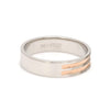 Jewelove™ Rings Ready to Ship - Ring Sizes 12, 22 - Textured Platinum & Rose Gold Couple Rings with Two Grooves JL PT 1129