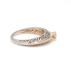 Side View of Platinum & Rose Gold Couple Rings with Single Diamonds for Women JL PT 952