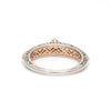 Back View of Platinum & Rose Gold Couple Rings with Single Diamonds for Women JL PT 952