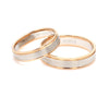 Jewelove™ Rings Ready to Ship - Ring Sizes 13, 22 Classic Plain Platinum Couple Rings With a Rose Gold Border JL PT 633