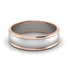 Jewelove™ Rings Men's Band only Ready to Ship - Ring Sizes 13, 22 Classic Plain Platinum Couple Rings With a Rose Gold Border JL PT 633