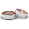 Jewelove™ Rings Both Ready to Ship - Ring Sizes 17, 19 Platinum Bands with Rose Gold Base & Matte Finish JL PT 637