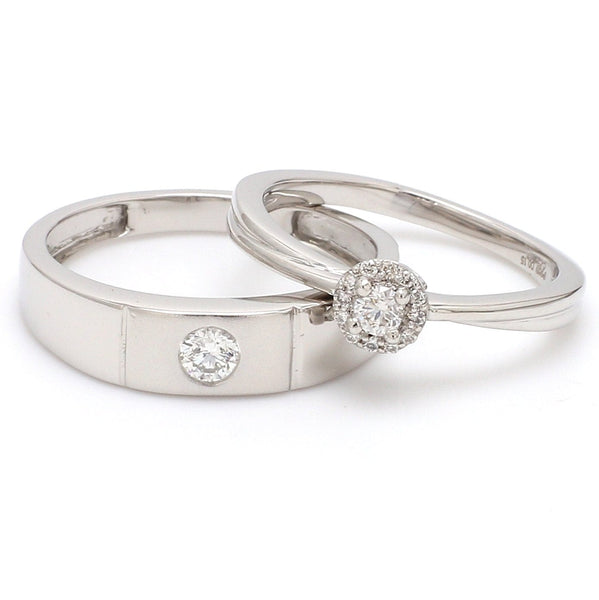 Platinum Rings for Couple with Single Diamonds JL PT 593