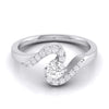 Jewelove™ Rings Women's Band only / VVS GH Ready to Ship - Size 14, Designer Solitaire Platinum Ring for Women JL PT 583