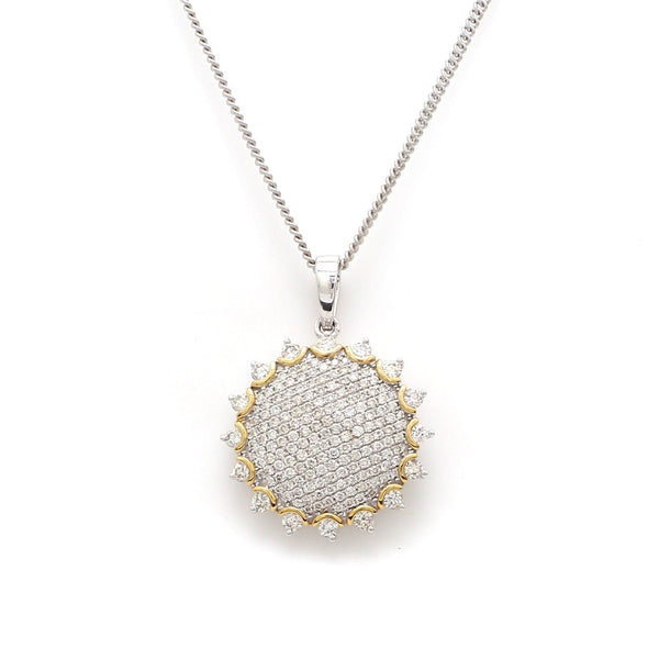 Jewelove™ Pendants & Earrings Pendant only Rising Sun - Designer Gold with Diamond Pendant Set JL AU E 189