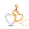 Jewelove™ Pendants Rose Gold & Platinum Double Heart Pendant with Diamonds JL PT P 8111