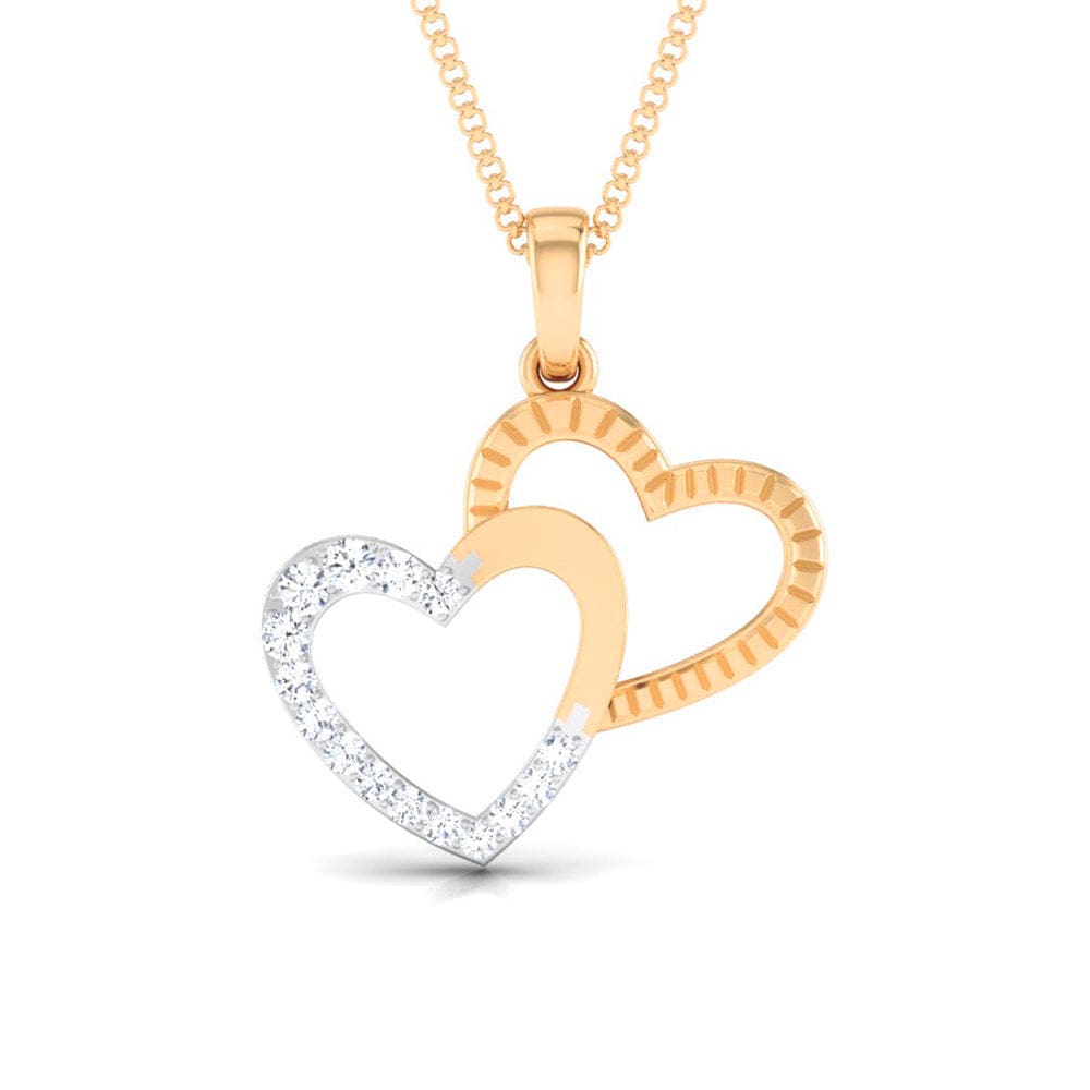 Double Heart Necklace in 14K White Gold .15ct – Michaels Jewelers