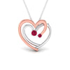 Jewelove™ Pendants Rose Gold & Platinum Heart Pendant with Rubies JL PT P 8217