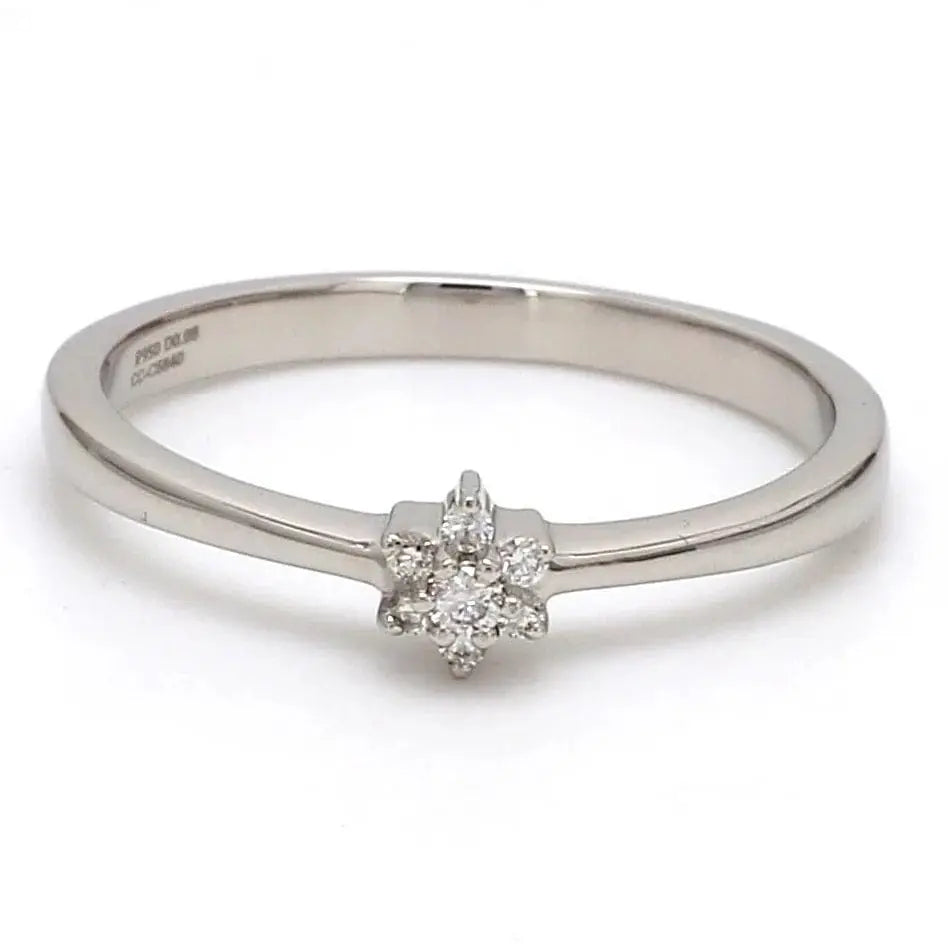 10K White Gold Diamond Cluster Ring | eBay
