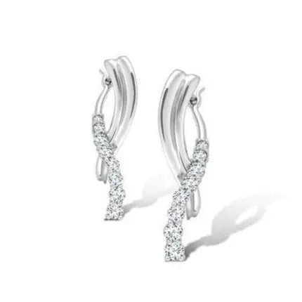 Simple & Elegant Journey Platinum Earrings SJ PTO E 118 - Suranas Jewelove
