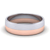 Front View of Simple Platinum & Rose Gold Couple Rings JL PT 634