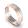 Perspective View of Simple Platinum & Rose Gold Couple Rings JL PT 634 (2)