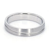 FRONT View of Simple Platinum Ring with Curvy Groove for Men JL PT 569-M