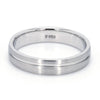 BACK View of Simple Platinum Ring with Curvy Groove for Men JL PT 569-M