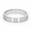 FRONT  View of Simple Platinum Couple Rings with Curvilinear Groove JL PT 569