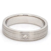 Jewelove™ Rings Single Diamond Matte Finish Platinum Band with Grooves for Men JL PT 665