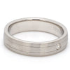 Jewelove™ Rings Single Diamond Matte Finish Platinum Band with Grooves for Men JL PT 665