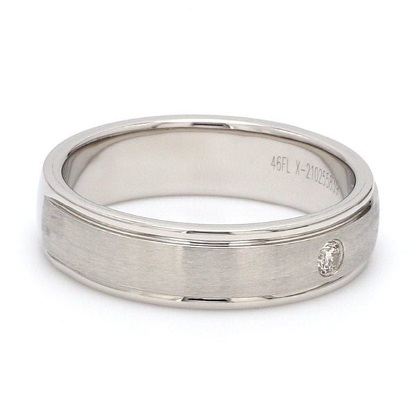 Jewelove™ Rings Single Diamond Platinum Band for Men with Matte Finish JL PT 668