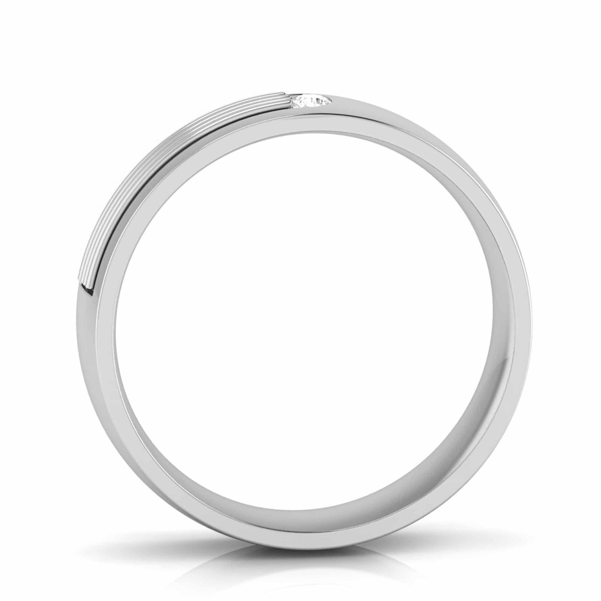 Jewelove™ Rings Single Diamond Platinum Love Bands JL PT CB 154