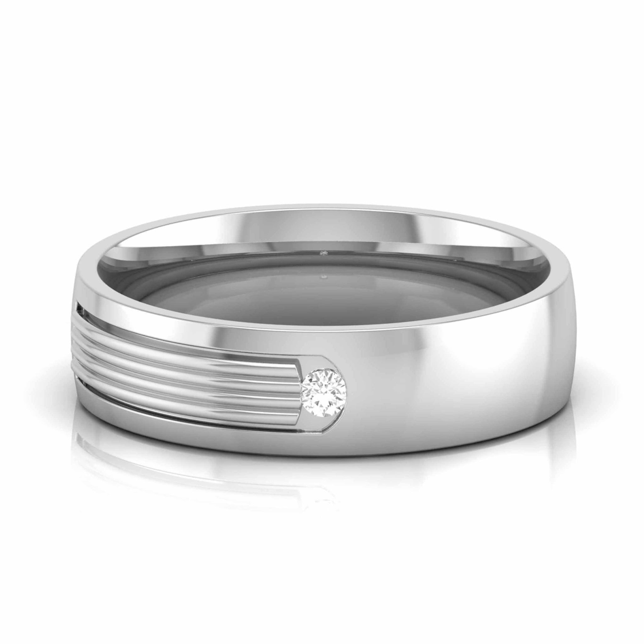 Jewelove™ Rings Single Diamond Platinum Love Bands JL PT CB 154