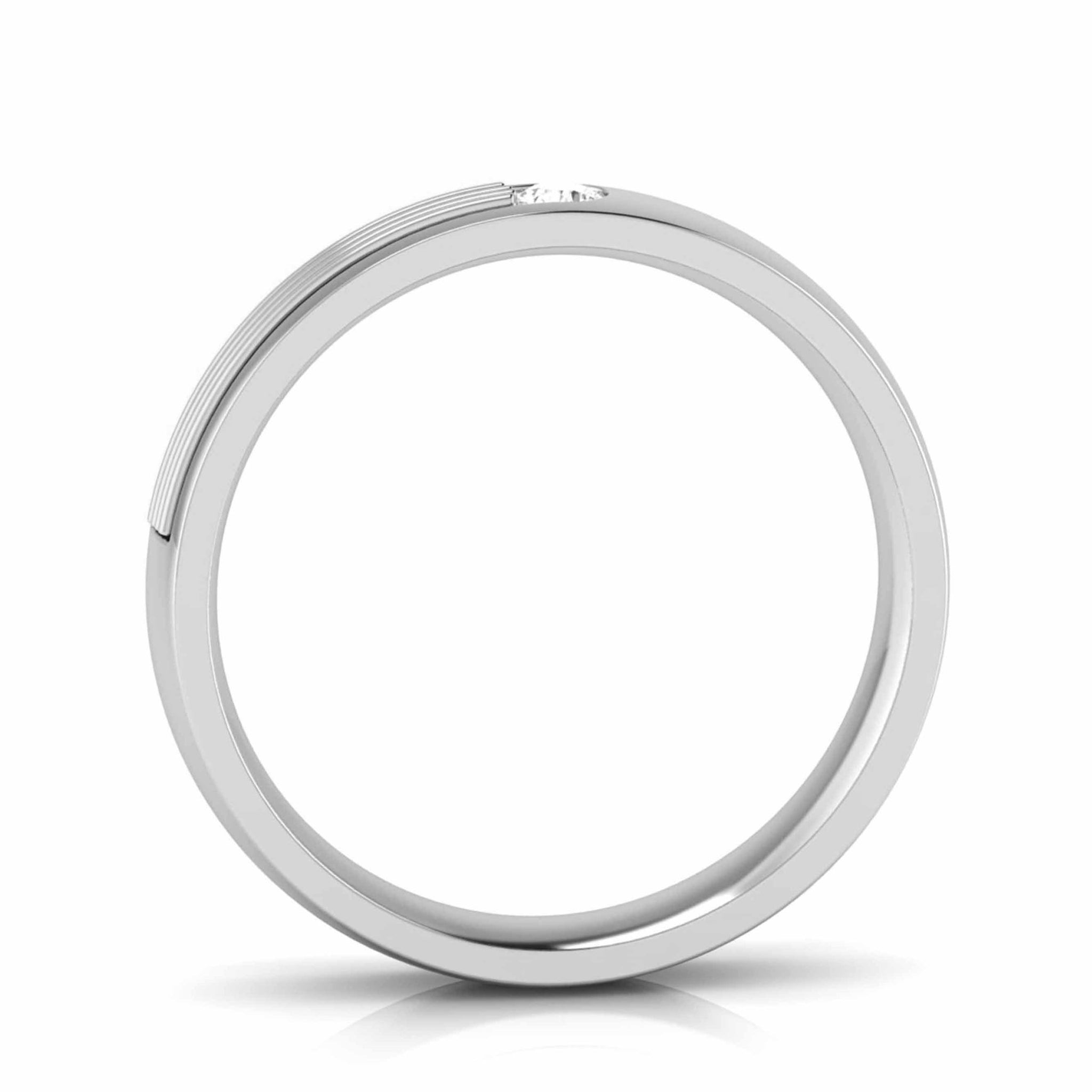 Jewelove™ Rings Single Diamond Platinum Love Bands JL PT CB 154