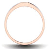 Circle View of Single Diamonds Platinum Couple Rings with Grooves & Rose Gold Edges JL PT 656
