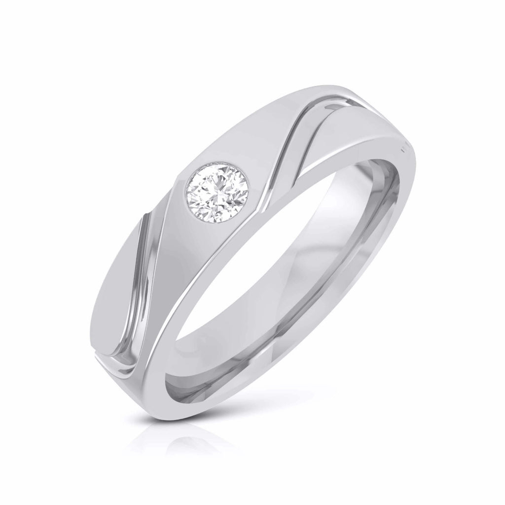 Jewelove™ Rings Single Diamond Platinum Ring for Men JL PT B-15