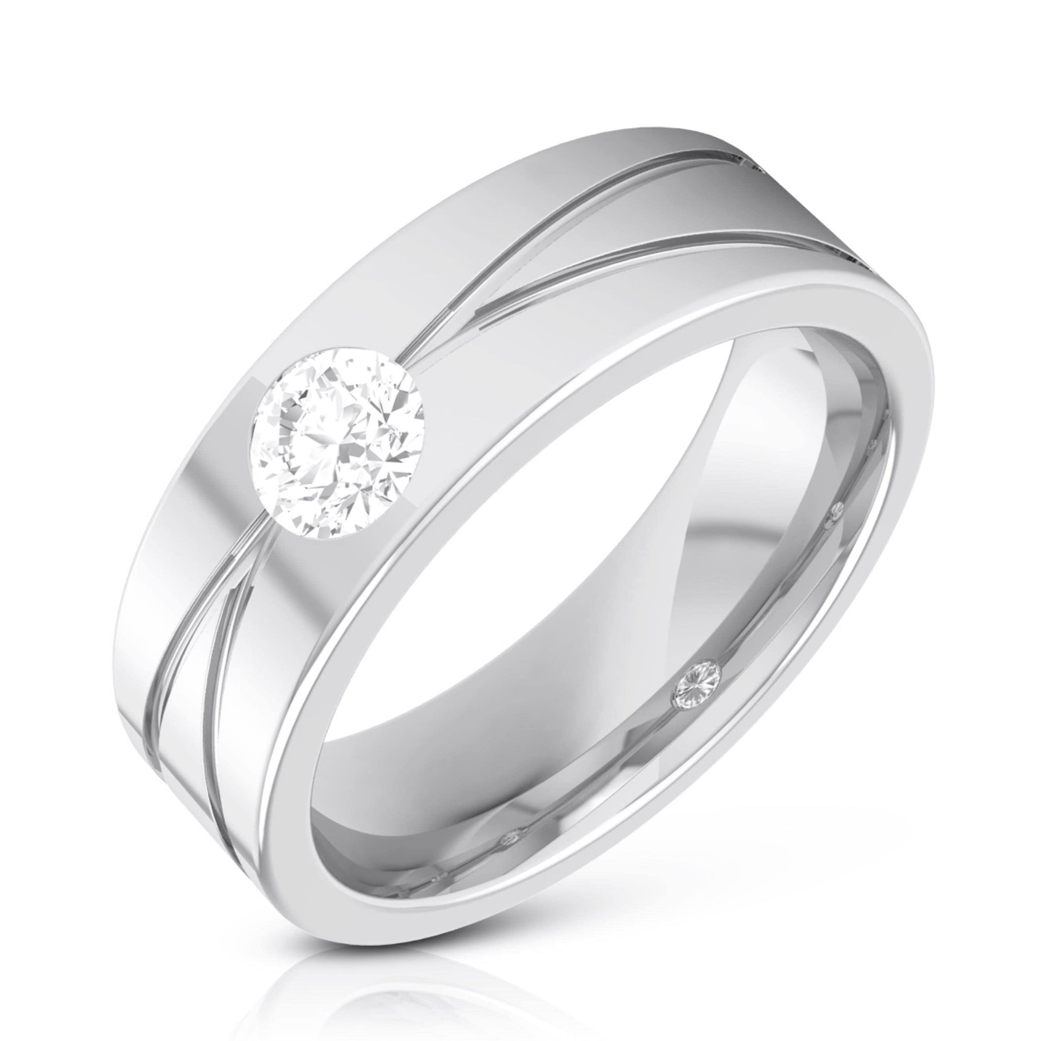 Single Diamond Platinum Ring for Men JL PT R-8002 – Jewelove™
