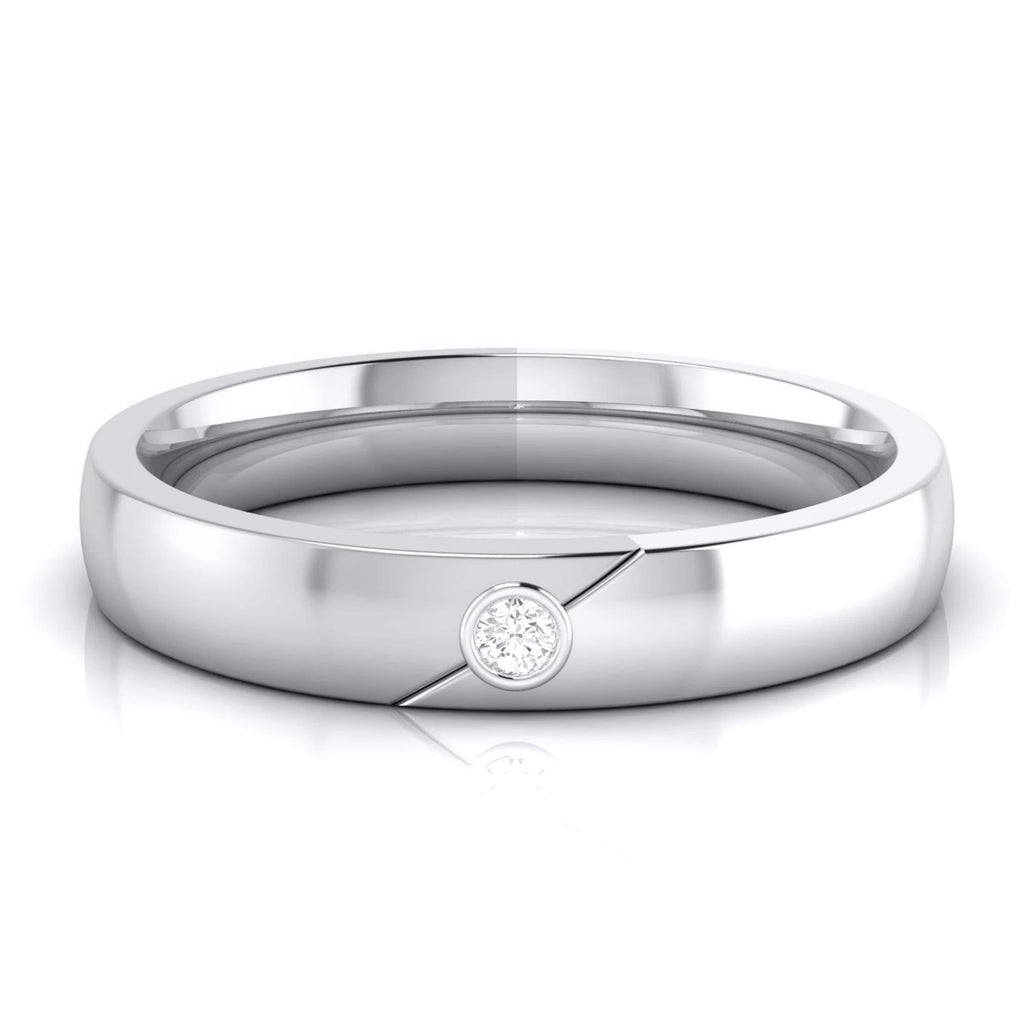 Jewelove™ Rings SI IJ / Women's Band Only Single Diamond Platinum Ring for Women JL PT R-8038