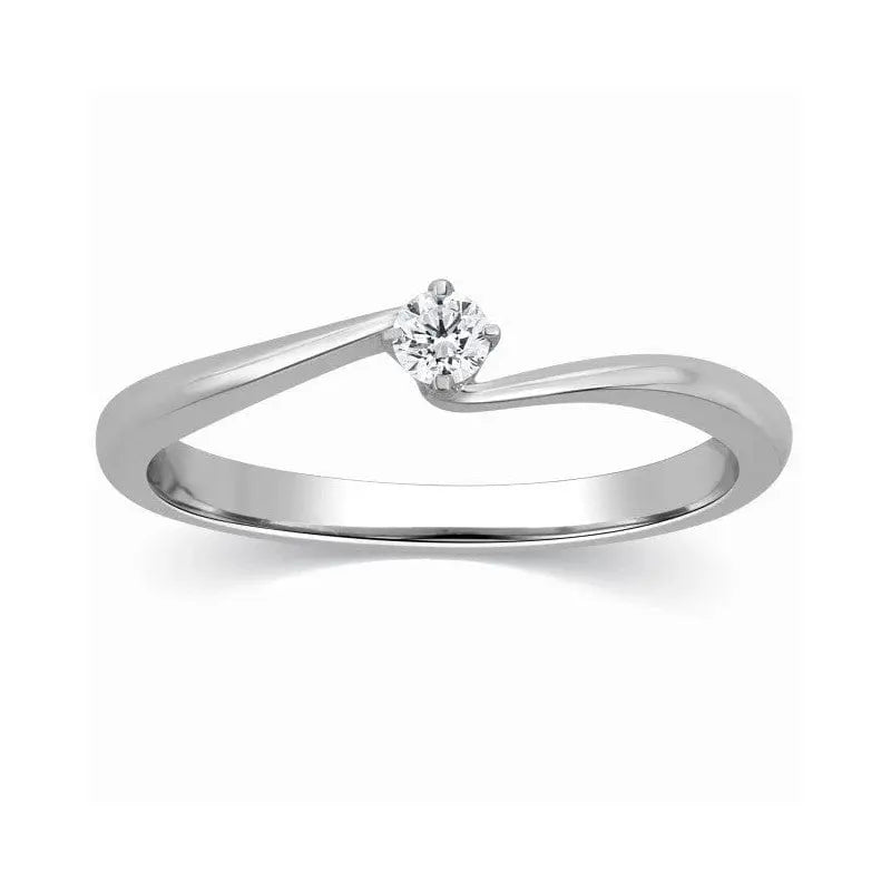 Jewelove™ Rings Women's Band only / SI IJ Single Diamond Platinum Ring for Women SJ PTO 304