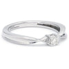 Side View of Single Diamond Platinum Ring with a Curve for Women JL PT 579