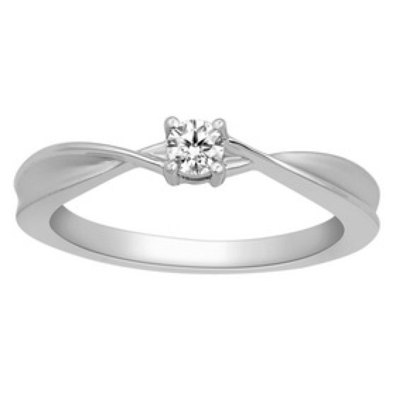 Jewelove™ Rings Single Diamond Platinum Ring with a Curve for Women JL PT 579