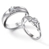 Jewelove™ Rings Both / SI IJ Single Diamond Rope Style Platinum Couple Rings JL PT 623