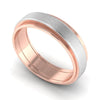 Perspective View of Slanting Platinum & Rose Gold Couple Rings JL PT 635