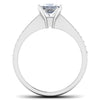 Jewelove™ Rings Women's Band only Solitaire Mounting in Platinum with Diamond Studded Shank JL PT 487-M