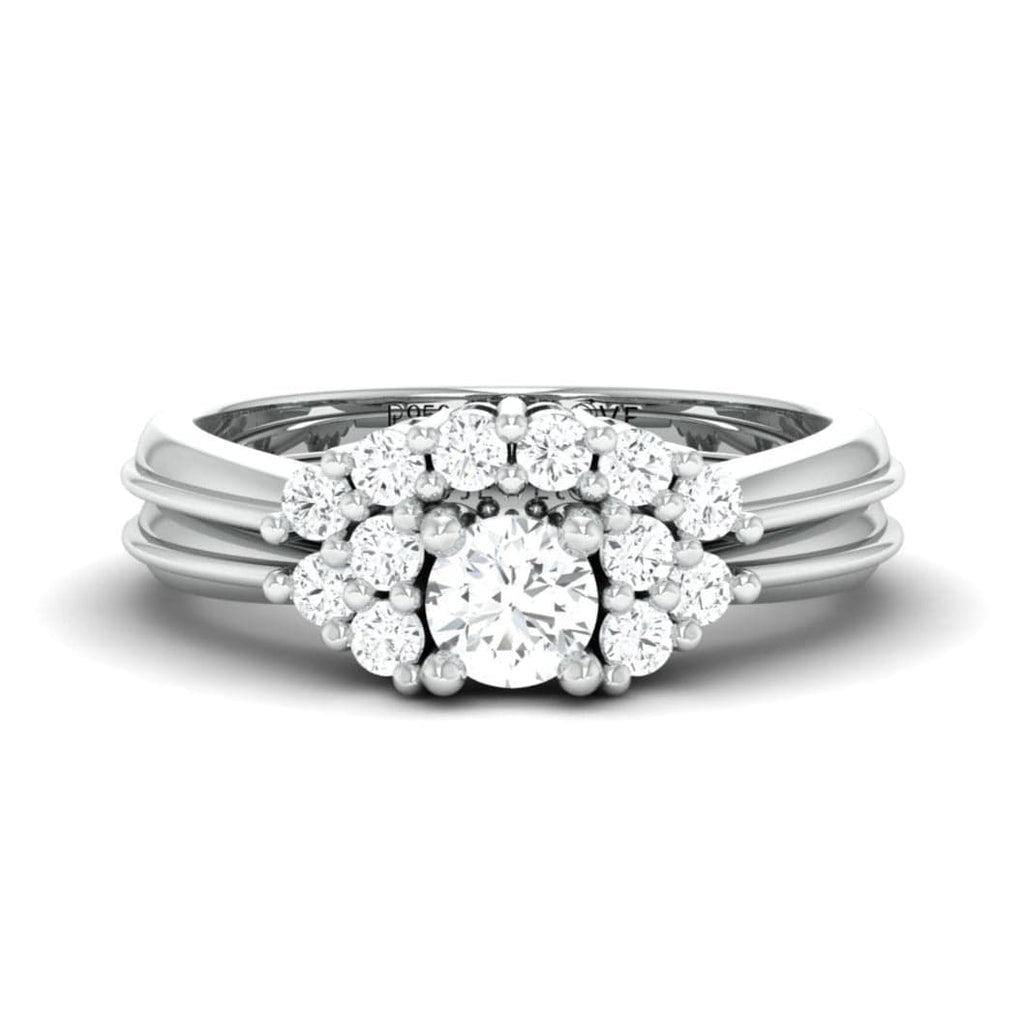 Jewelove™ Rings Women's Band only / SI IJ Spark of Love - Platinum Couple Rings with Diamonds JL PT 600