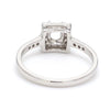 Back View of 30 Pointer Square Halo Diamond Shank Platinum Engagement Ring JL PT 617