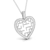 Front Side View of Platinum Infinity Heart Pendant with Diamonds JL PT P 8202