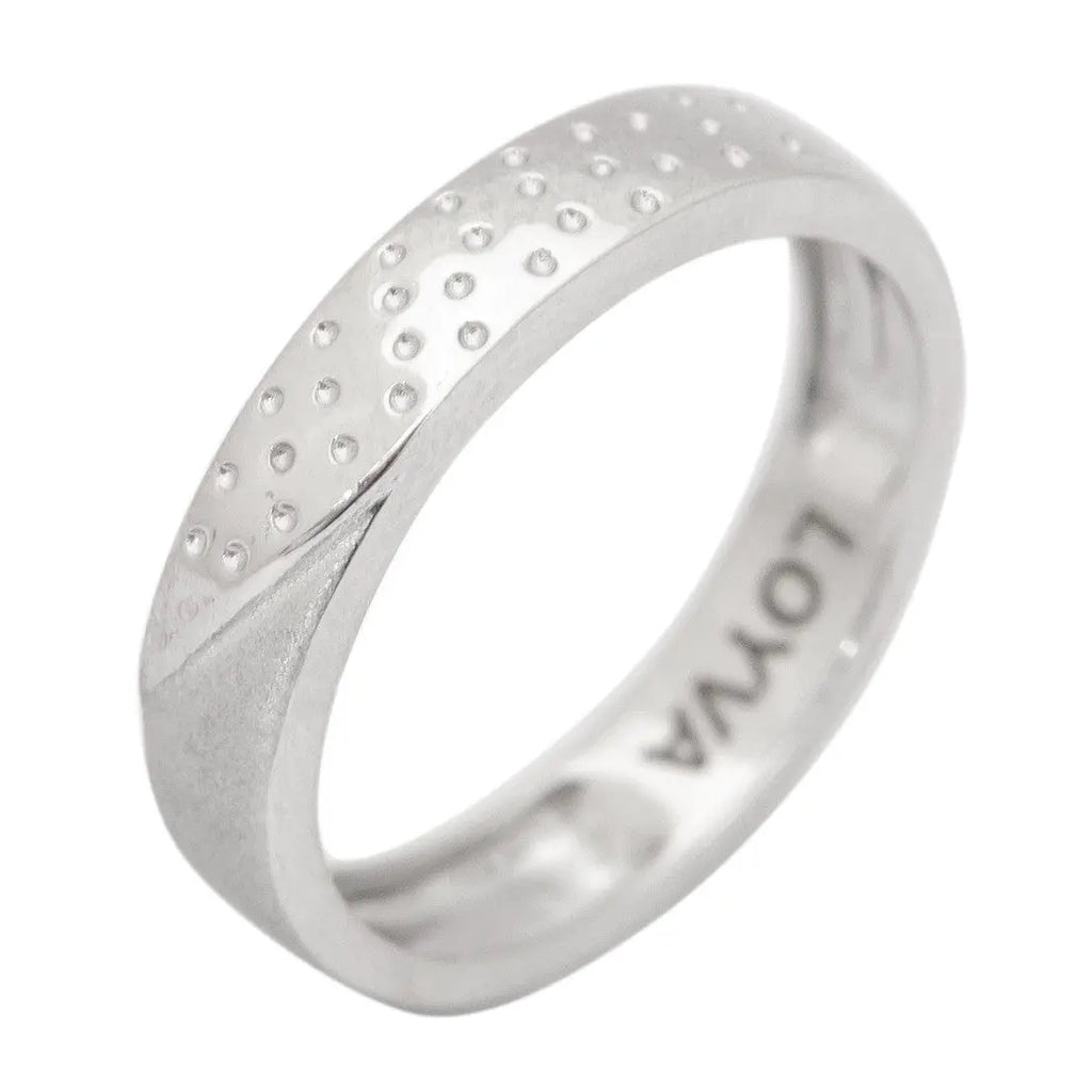 Platinum Men Rings in India - Starry Night Plain Platinum Ring With For Men With Matte Finish JL PT 405