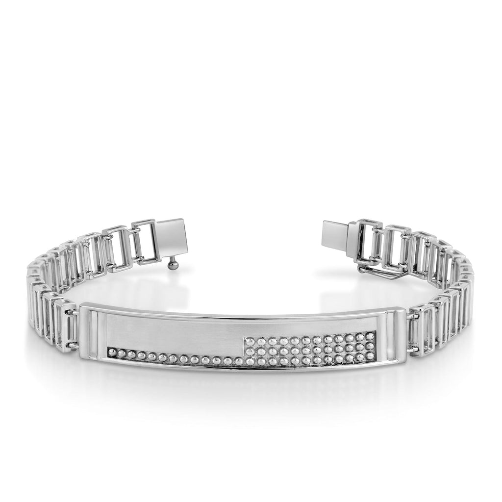 Jewelove™ Bangles & Bracelets Super Sale - Men of Platinum | Designer Bold Interwoven Platinum Bracelet JL PTB 740