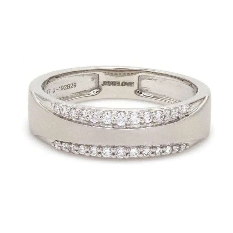 Jewelove™ Rings Men's Band only / SI IJ Super Sale -  Platinum Ring for Women SJ PTO 211 Ring Size 4