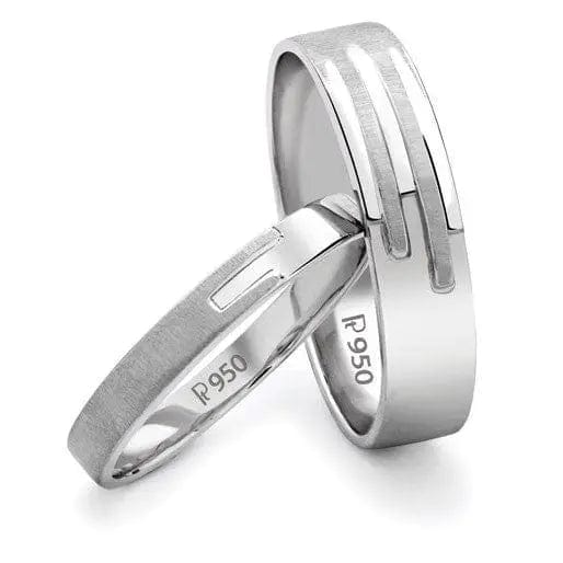 Price Point Plain Platinum Love Bands SJ PTO 234 - Suranas Jewelove
