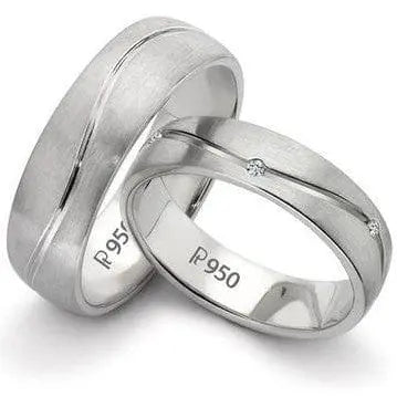 Platinum Rings in India - Super Sale - SJ PTO 130 Platinum Couple Ring Sizes 16, 7