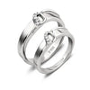 Platinum Couple Rings in India - Super Sale - Thin Platinum Love Bands With Diamonds SJ PTO 221 Ring Sizes 15, 18