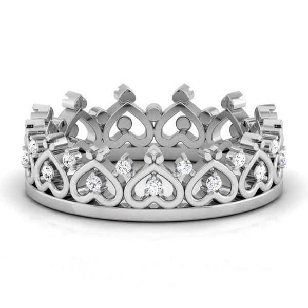 Jewelove™ Rings The Crown of Hearts Platinum with Diamond Ring JL PT 555