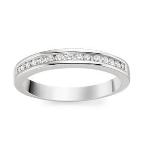 Women's Skinny Platinum Eternity Ring Half Eternity Platinum