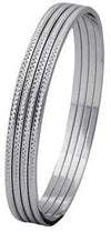 Thin Platinum Bangles with Diamond Cut SJ PT 314 - Suranas Jewelove
