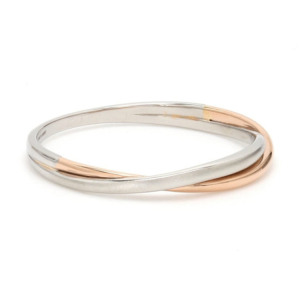 Thin Platinum & Rose Gold Fusion Ring for Women JL PT 335 SIDE View